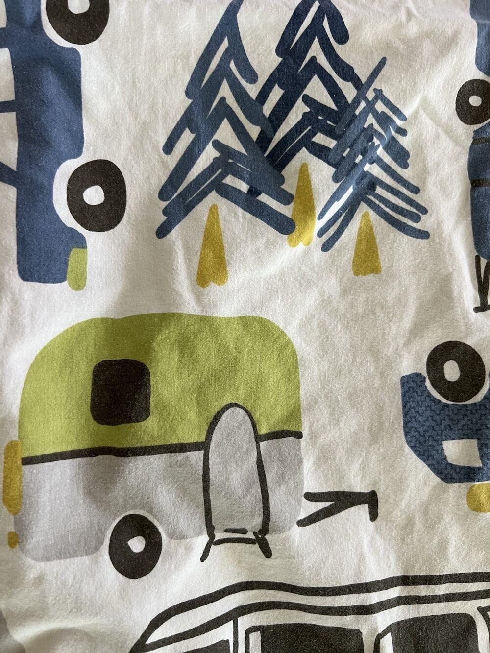 Ink + Ivy Cotton Duvet Cover Kids Road Trip Multi Cars Fun Camping Full Size